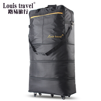 Louis trvl大容量折りたたみたみのスーツケースbackg海外留学诱越飞行机航空托送箱backg 360°キャプションバー黒36セチアズ3 F ap